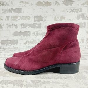 NEW Ron White Women Giorgi Stretch Vegan Suede Lug Ankle Boots